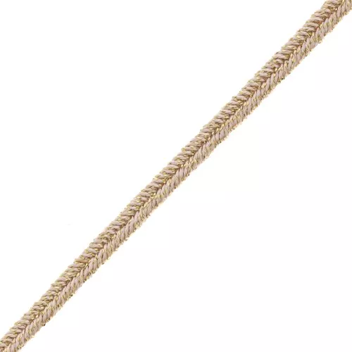 Soutache Luxor di produzione italiana 3 mm - Rosa cipria - dorato x1m