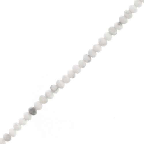 Perle sfaccettate rotonde appiattite 3.5x2.5 mm - Howlite x39cm