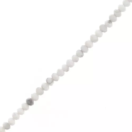 Perle sfaccettate rotonde appiattite 3.5x2.5 mm - Howlite x39cm