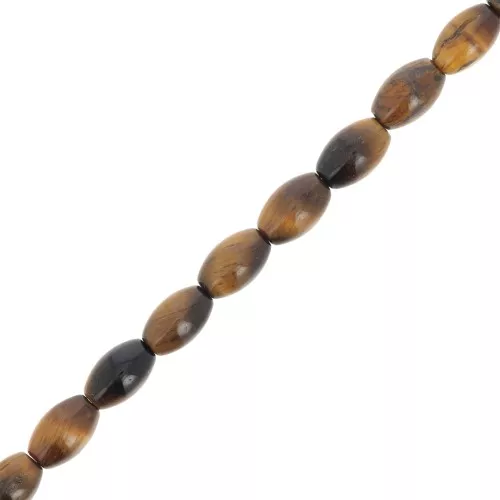Perle in pietra semi preziosa forma di oliva 6x4 mm - Occhio di tigre x38cm