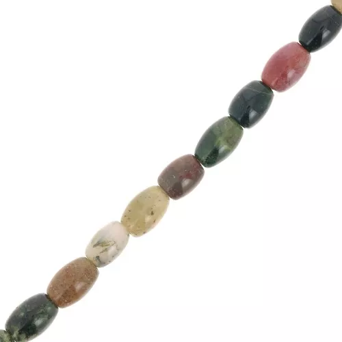 Perle in pietra semi preziosa forma di oliva 7x4 mm - Agata indiana x39cm