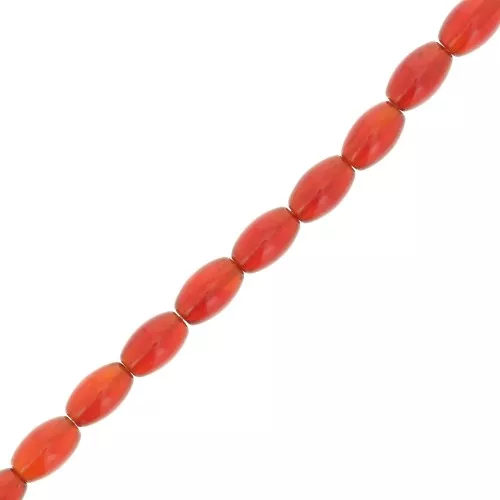 Perle in pietra semi preziosa forma di oliva 6,5x4 mm - Corniola x35cm