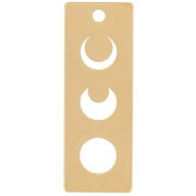 Pendente rettangolo 18x6,5 mm con motivo a luna - escluso da Perles&Co - Dorato in oro fino