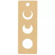 Pendente rettangolo 18x6,5 mm con motivo a luna - escluso da Perles&Co - Dorato in oro fino