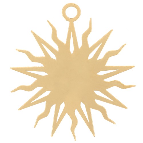 Pendente Sole 16 mm - esclusiva Perles&Co - Dorato oro fino x1