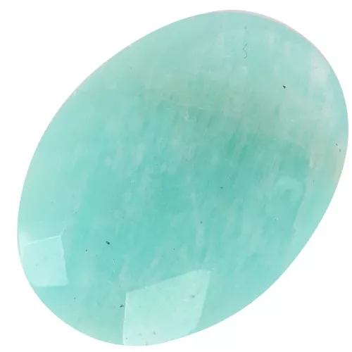Cabochon ovale sfaccettato in pietra semi preziosa 18x13 mm - Amazzonite x1