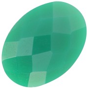Cabochon ovale sfaccettato 18x13 mm in pietra preziosa colorata - Onice verde x1|raw }}