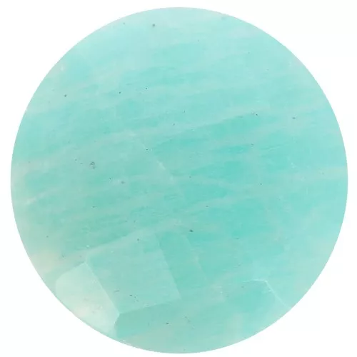 Cabochon tondo sfaccettato 15 mm - Amazzonite x1