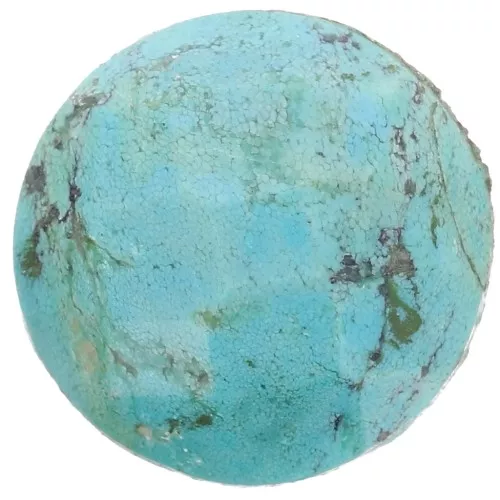 Cabochon tondo sfaccettato 15 mm - Turchese x1