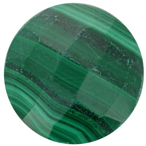 Cabochon tondo sfaccettato 15 mm - Malachite x1