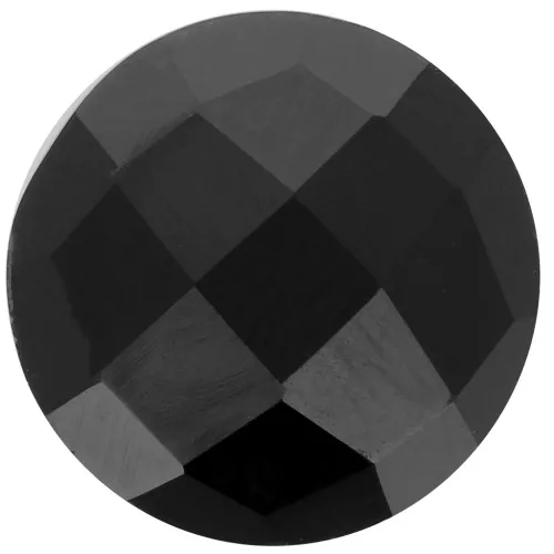 Cabochon tondo sfaccettato 15 mm - Onice nero x1