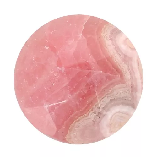 Cabochon tondo sfaccettato 10 mm in pietra semipreziosa - Rodocrosite x1