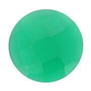 Cabochon tondo sfaccettato 10 mm in pietra preziosa colorata - Onice verde x1|raw }}