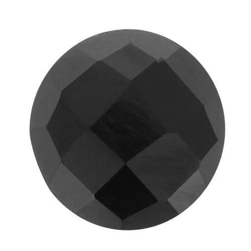 Cabochon tondo sfaccettato 10 mm in pietra semipreziosa 10 mm - Onice nero x1