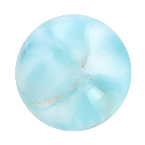 Cabochon rotondo 8 mm in pietra semipreziosa - Larimar x1