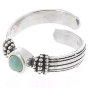 Anello con cabochon fondo piatto 4mm - Misura da 48 a 54 - Argento 925 ossidato x1