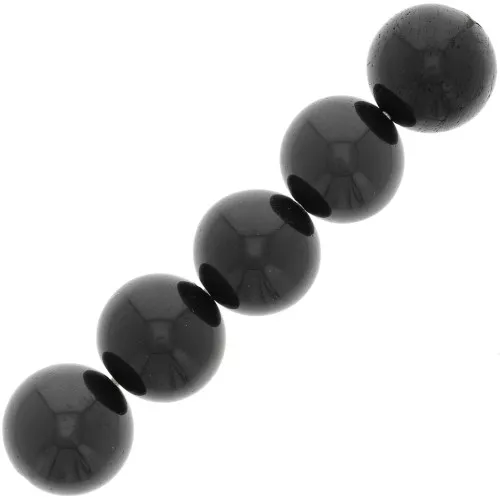 Perline rotonde 10 mm - Spinello nero x5