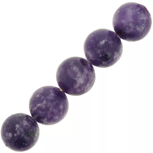 Perline rotonde 10 mm - Lepidolite x5