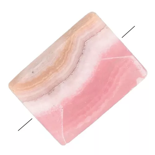 Perlina rettangolare sfaccettata di 7x5 mm - Rodocrosite x1