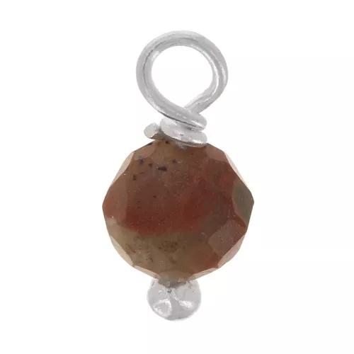 Ciondoli rotondi sfaccettati da 3 mm in diaspro rosso su chiodo in argento 925 x6