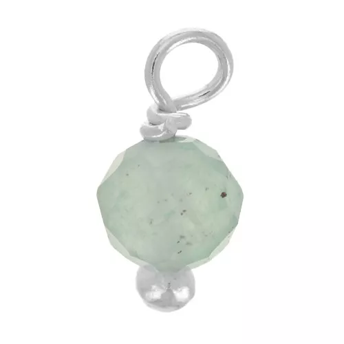 Ciondoli rotondi sfaccettati 3 mm avventurina su chiodo in argento 925 x6