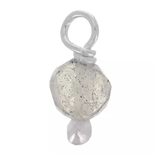 Ciondoli rotondi sfaccettati da 3 mm di labradorite su chiodo in argento 925 x6