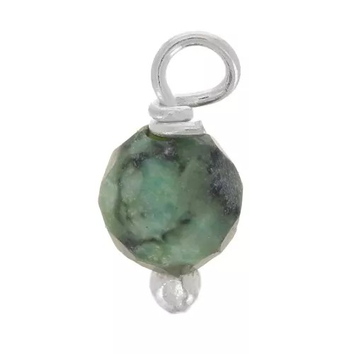 Ciondoli rotondi sfaccettati da 3 mm in turchese africano su chiodo in argento 925 x6