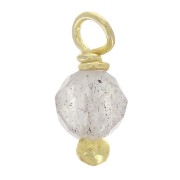 Ciondoli rotondi sfaccettati da 3 mm in labradorite su chiodo arg925 dorato x6