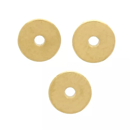 Perline a disco Heishi - Disco piatto 4x0,9 mm - Acciaio inox 304 dorato x10