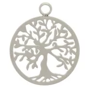 Pendenti - Abbellimenti - Pendente rotondo da 15 mm - motivo albero della vita - acciaio inossidabile 304 x1 Pendente rotondo da 15 mm - motivo albero della vita - acciaio inossidabile 304 x1