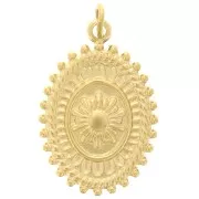 Pendente ovale a forma di fiore 20x13 mm - Acciaio inossidabile 316L dorato x1