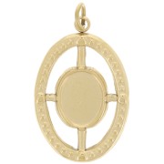 Pendente ovale22x14mm per cabochon 8x6 mm Acciaio inossidabile 316L dorato