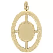 Pendente ovale22x14mm per cabochon 8x6 mm Acciaio inossidabile 316L dorato