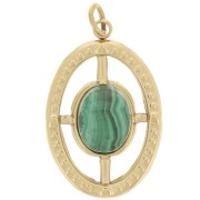 Pendente ovale22x14mm per cabochon 8x6 mm Acciaio inossidabile 316L dorato