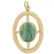 Pendente ovale22x14mm per cabochon 8x6 mm Acciaio inossidabile 316L dorato