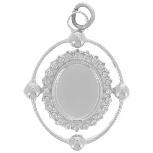 Pendente ovale 21x16 mm per cabochon 8x6 mm - Acciaio inossidabile 316L x1