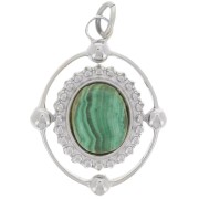 Pendente ovale 21x16 mm per cabochon 8x6 mm - Acciaio inossidabile 316L x1