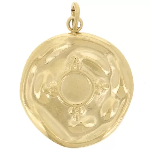 Pendente tondo da 16mm per cabochon da 4mm-Acciaio inossidabile dorato 316L x1