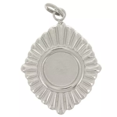 Pendente plissettato 19x14 mm per cabochon da 6 mm - Acciaio inossidabile 316L x1
