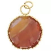 Montatura per pendente con cabochon da 12 mm - decorazione a corona - Acciaio inossidabile 304 Dorato