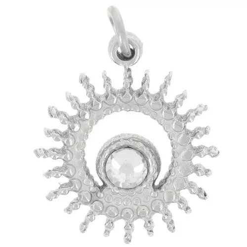 Pendente raggiera da 14 mm con strass - Acciaio inossidabile 304L x1