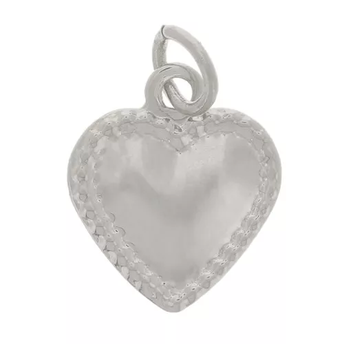 Ciondolo a cuore lavorato 10x8 mm - acciaio inossidabile 316L x1