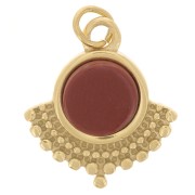 Charm etnico 14x12 mm per cabochon da 6 mm - Acciaio inossidabile 316L dorato x1