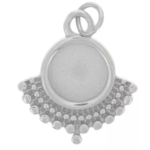 Ciondolo etnico 14x12 mm per cabochon da 6 mm - Acciaio inossidabile 316L x1