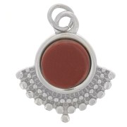 Ciondolo etnico 14x12 mm per cabochon da 6 mm - Acciaio inossidabile 316L x1