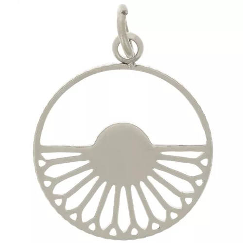 Pendente rotondo cavo da 14mm per cabochon da 4 mm - Acciaio inossidabile 316L x1