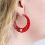 Orecchini a cerchio a doppio filo 43,5 mm - Acciaio inox 304 dorato x2