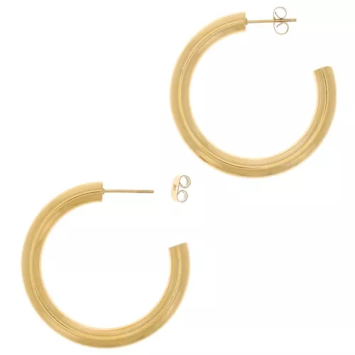 MENDOZZA Orecchini A Cerchio In Acciaio 316L: Set Colori Argento, Oro, Oro Rosa (30/40mm)