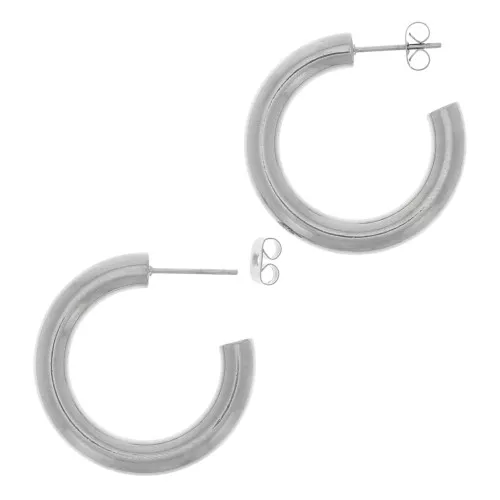 Orecchini a cerchio a filo tondo di 30 mm di spessore - acciaio inox 304 x2