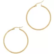 Orecchini a cerchio 40x2 mm - Acciaio inox 304 dorato x2